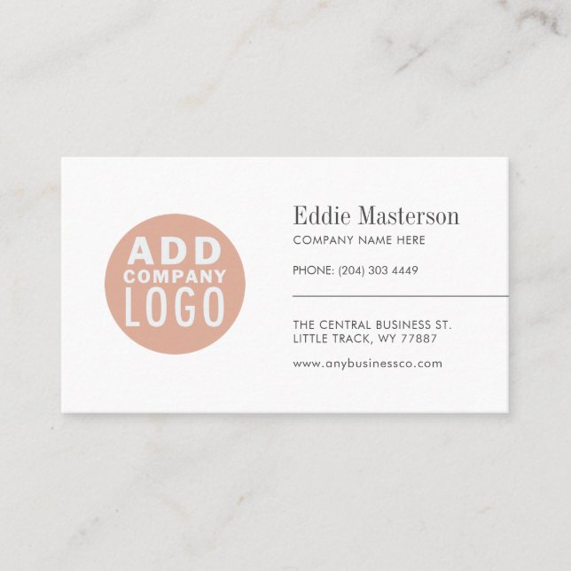  Minimalist Custom Add Logo Modern Business Card (Front)