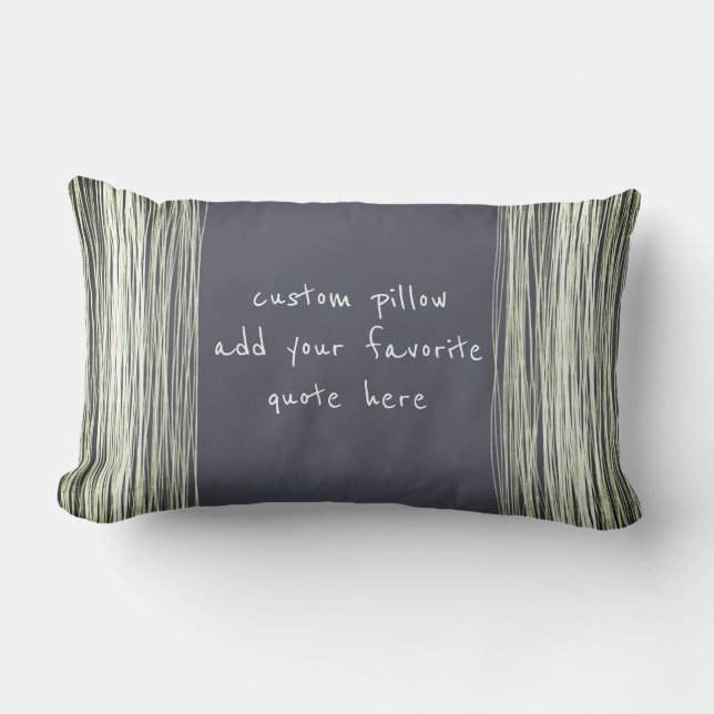 minimalist custom add your own quote grey modern  lumbar cushion (Front)