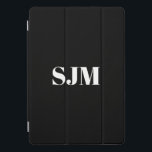 Minimalist Custom black white monogram name  iPad Pro Cover<br><div class="desc">Minimalist Custom black white monogram name iPad Pro Cover</div>