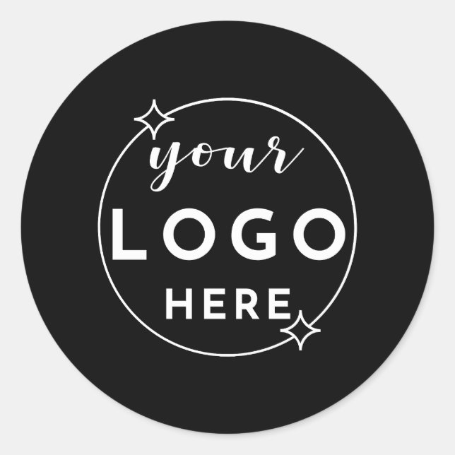 Minimalist Custom Business Logo Black Sticker (Front)