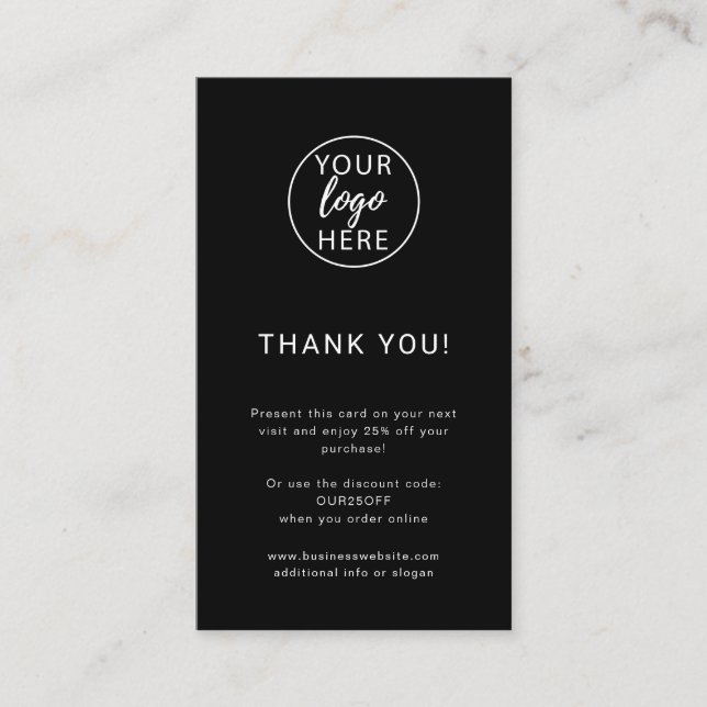 Minimalist Custom Business Logo Discount Card (Front)