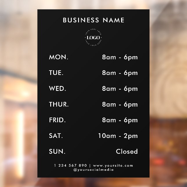 Minimalist Custom Business Logo & Opening Hours (Sheet 2)