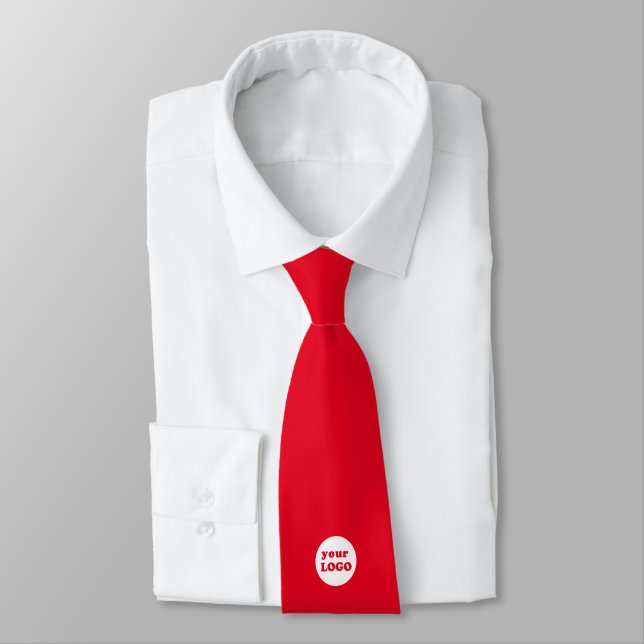 Minimalist Custom Business Logo Red Tie (Tied)