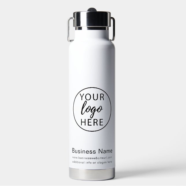 Minimalist custom Business Logo  Water Bottle (Front)