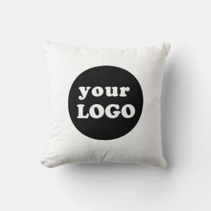 Minimalist Custom Business Logo White Cushion