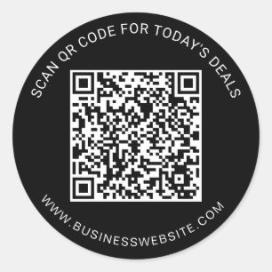 Minimalist Custom Business QR Code  Classic Round Sticker