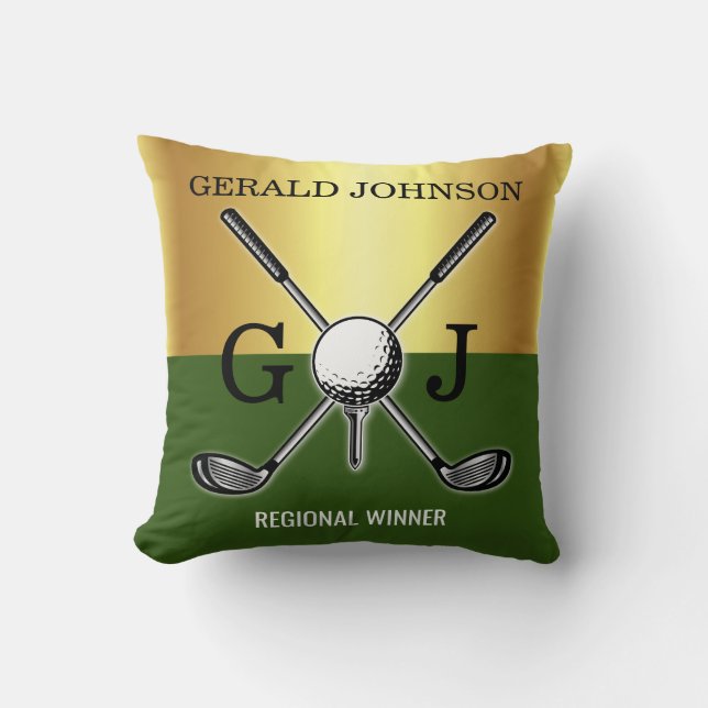 Minimalist Custom Elegant Golf Monogram Cushion (Front)