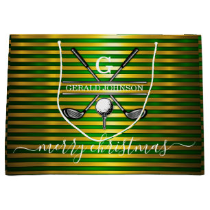 Minimalist Custom Elegant Golf Monogram Design Large Gift Bag