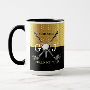 Minimalist Custom Elegant Golf Monogram Design Mug