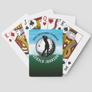 Minimalist Custom Elegant Golf Monogram Design Playing Cards