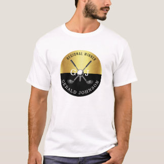 Minimalist Custom Elegant Golf Monogram Design T-Shirt