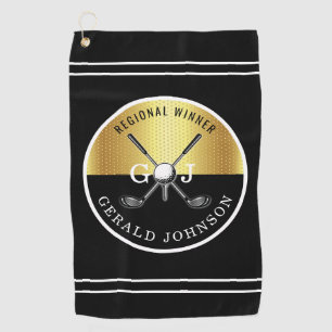 Minimalist Custom Elegant Golf Monogram Design Towel