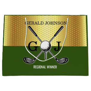 Minimalist Custom Elegant Golf Monogram Large Gift Bag