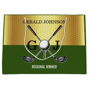 Minimalist Custom Elegant Golf Monogram Large Gift Bag