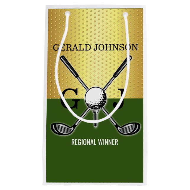Minimalist Custom Elegant Golf Monogram Small Gift Bag (Front)