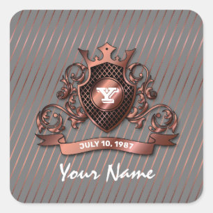 Minimalist Custom Elegant Monogram Design Square Sticker