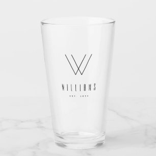 Minimalist Custom Family Name Letter Est. Year Glass