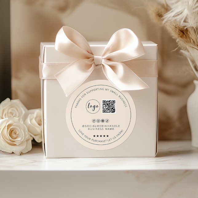 Minimalist Custom Light Boho Thank You Sticker  (Minimalist Custom Light Boho Thank You Sticker)