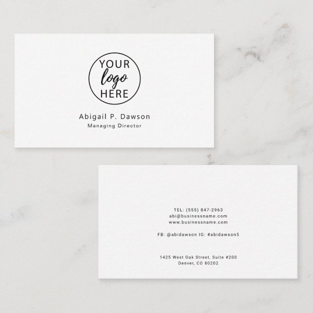 Minimalist Custom Logo Business Card (Front/Back)