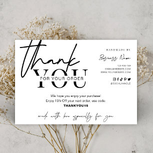 Minimalist Custom Logo Business Package Insert Thank You Card