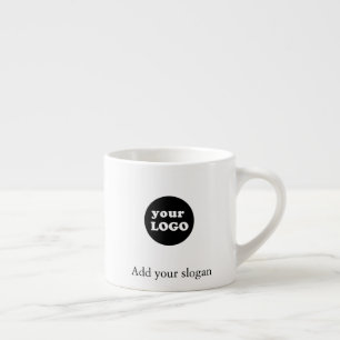 Minimalist Custom Logo Business Slogan White  Espresso Cup