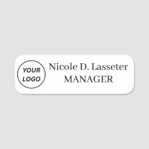 Minimalist Custom Logo Employee Name Badge - Elega