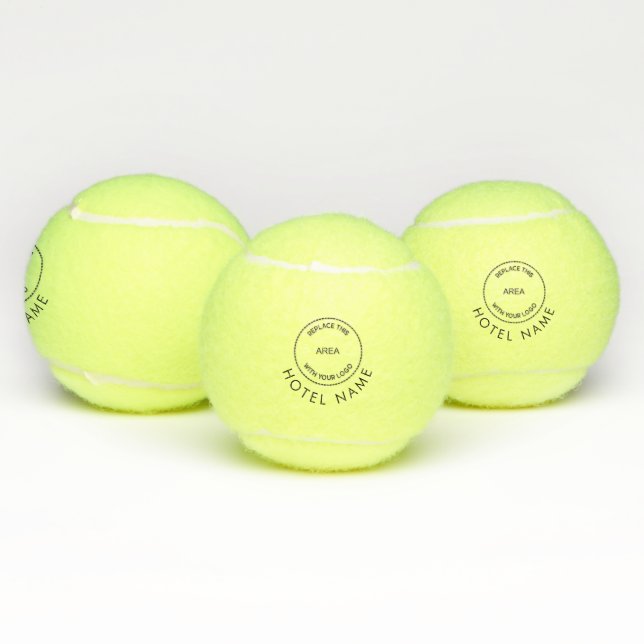Minimalist Custom Logo Hotel Name Any Colour text Tennis Balls (Multi)