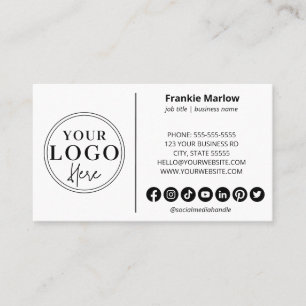 Minimalist Custom Logo Modern Social Media Icons Business Card