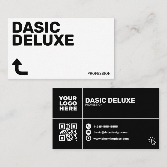 Minimalist Custom Logo & QR Code Design Business Card (Front/Back)