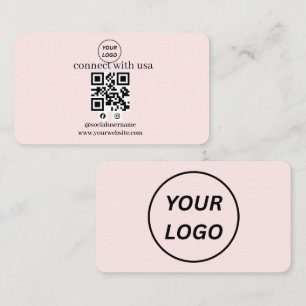 Minimalist Custom Logo QR Code Social Media Busine Business Card