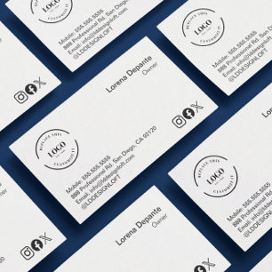 Minimalist Custom Logo Social media QR code  Business Card