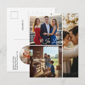 Minimalist Custom Loving Memory Photo Invitation Postcard