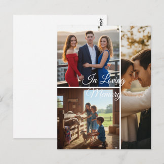 Minimalist Custom Loving Memory Photo Postcard