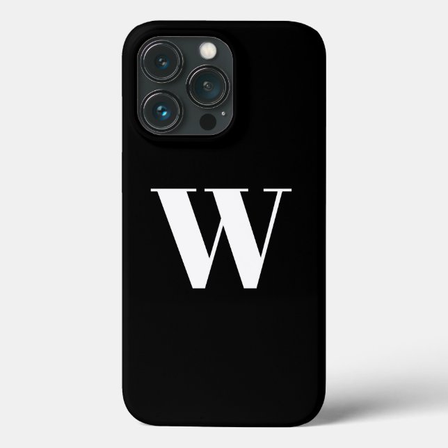 Minimalist custom monogram initial letter black Case-Mate iPhone case (Back)