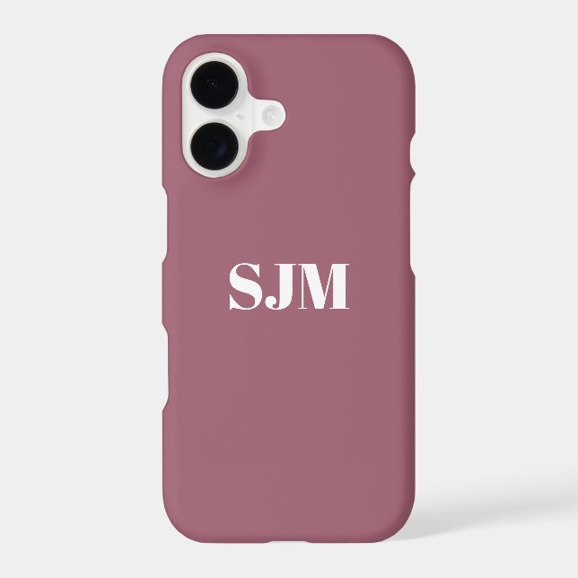 Minimalist Custom monogram name dusty rose white (Back)