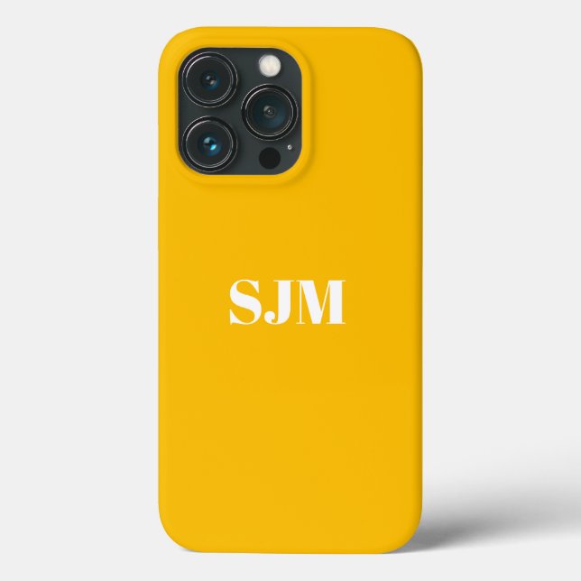 Minimalist Custom monogram name mango orange Case-Mate iPhone Case (Back)