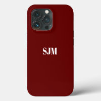 Minimalist Custom monogram name maroon wine
