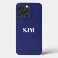 Minimalist Custom monogram name navy blue white