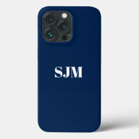 Minimalist Custom monogram name navy blue & white