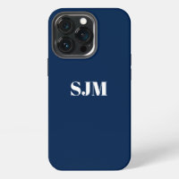 Minimalist Custom monogram name navy blue & white
