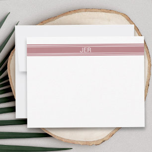 Minimalist Custom Monogram Name or Initials Pink Card