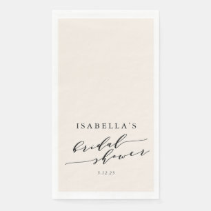 Minimalist Custom Name Bridal Shower Cream Napkin