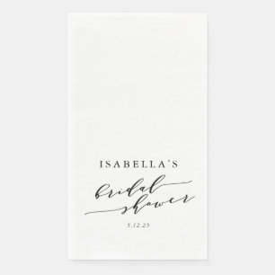 Minimalist Custom Name Bridal Shower White Napkin
