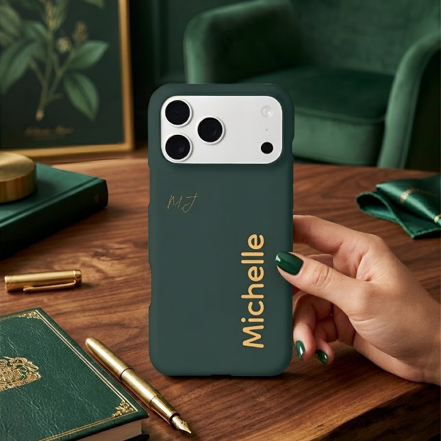 Minimalist Custom Name Forest Green & Gold (Creator Uploaded)