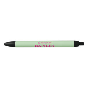 Minimalist custom name modern black ink pen
