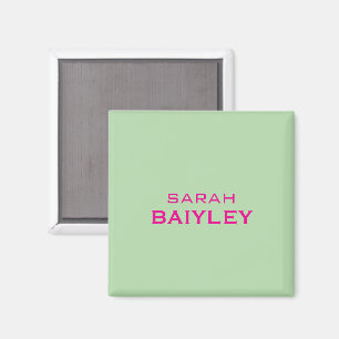 Minimalist custom name modern magnet