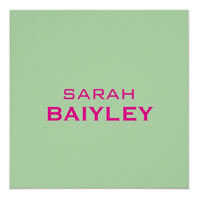 Minimalist custom name modern  poster (Front)