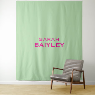 Minimalist custom name modern tapestry