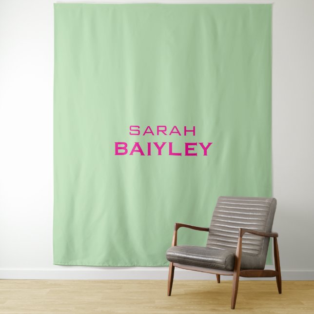 Minimalist custom name modern  tapestry (In Situ)