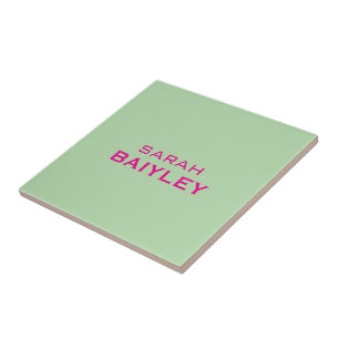Minimalist custom name modern tile